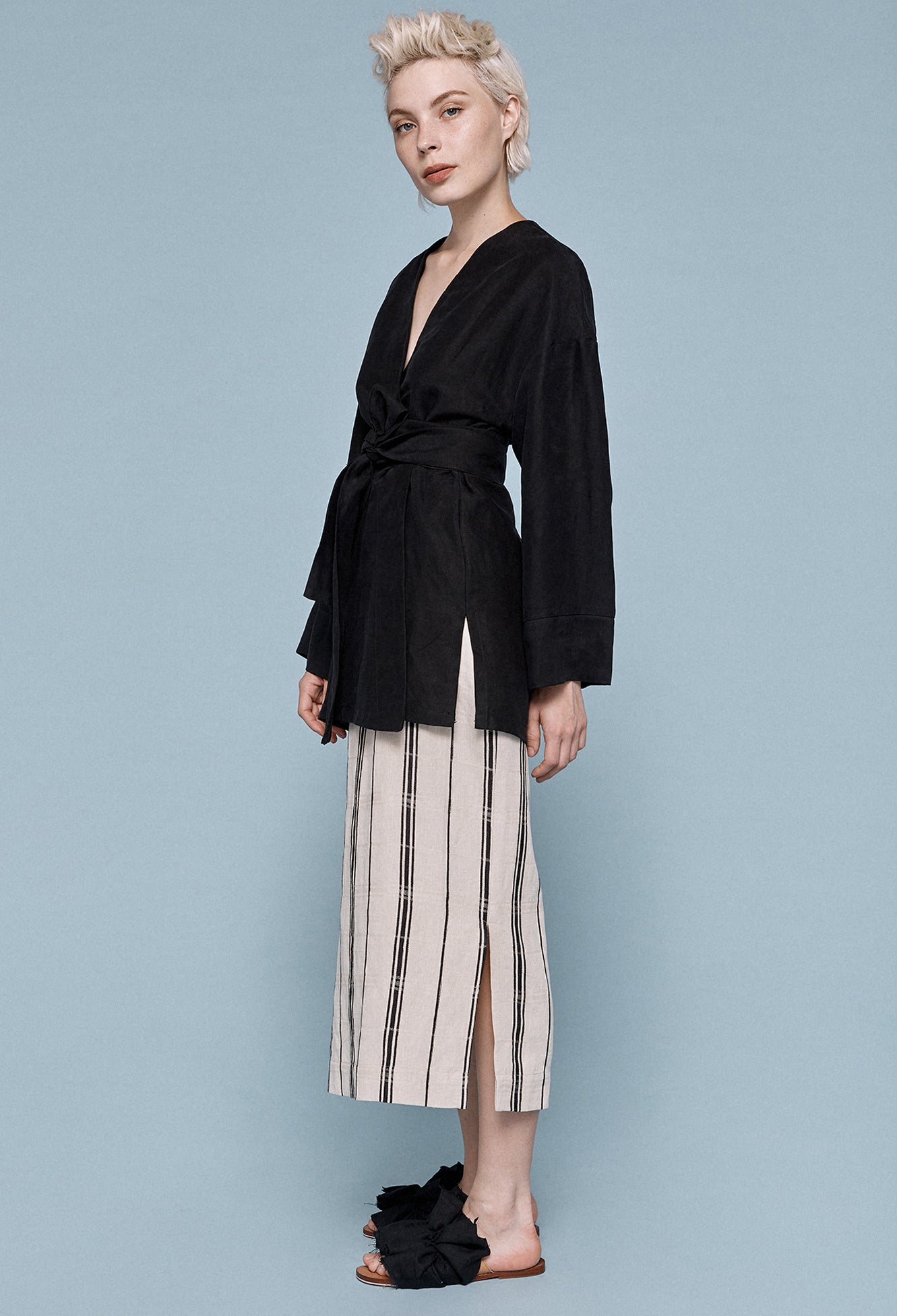 Walker Pencil Skirt - Natural Stripe