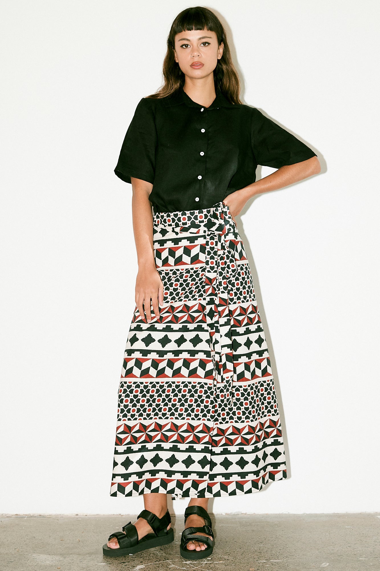 Marrakesh Wrap Skirt - Tile Print