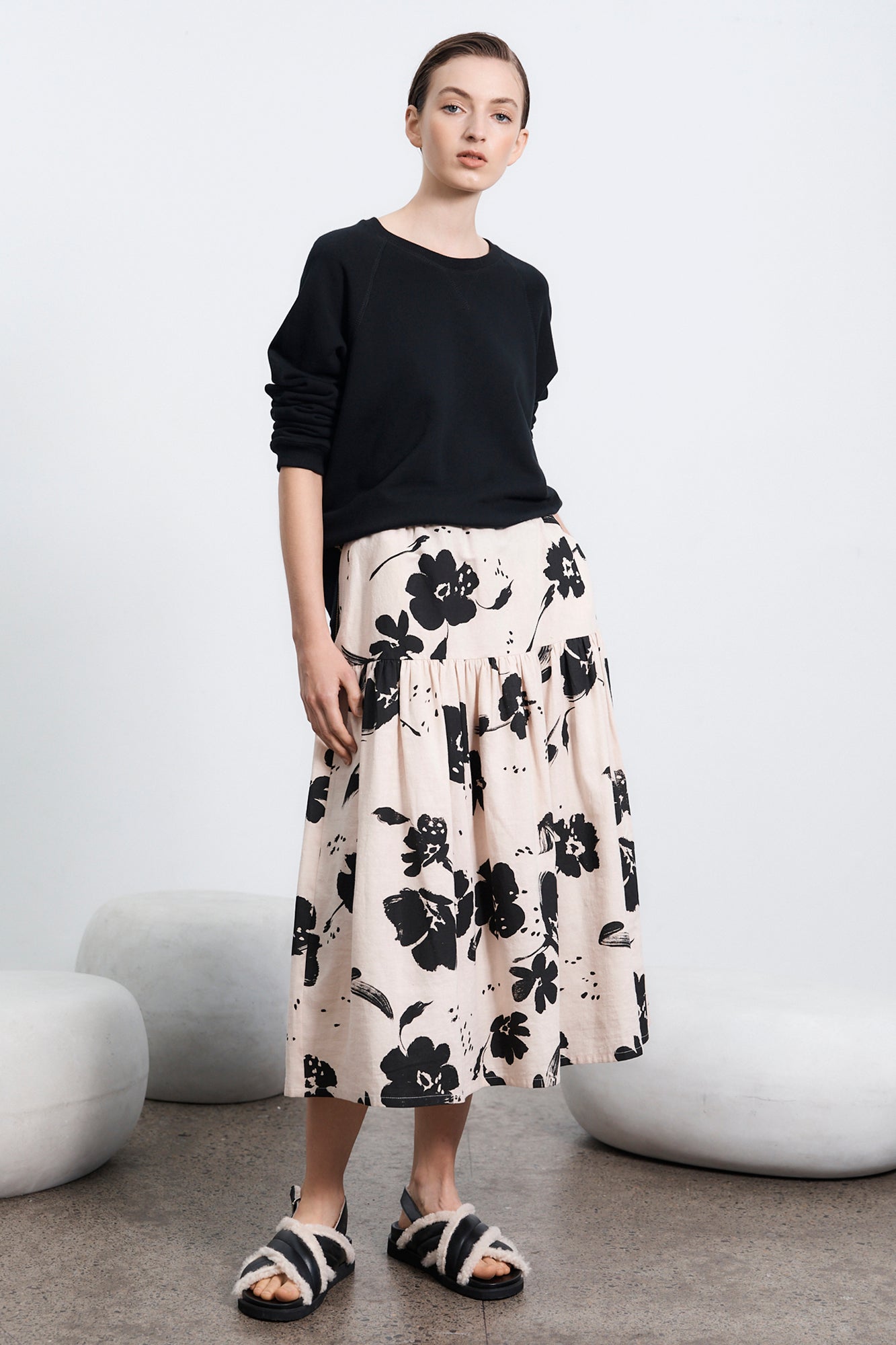 Dali Skirt -Poppy Print