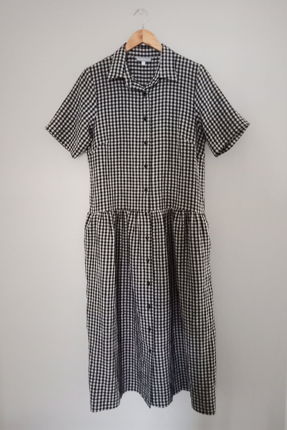 Studio Shirt Dress Black Gingham Milk Thistle